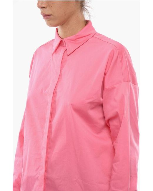 Notes Du Nord Pink Ovetsized Kira Shirt With Button Cuffs