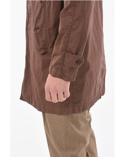 Corneliani Brown Cc Collection O. Wear Hidden Closure Balmacaan Coat for men