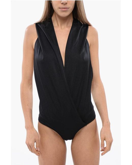 Balmain Black Hooded Body With Deep Neckline