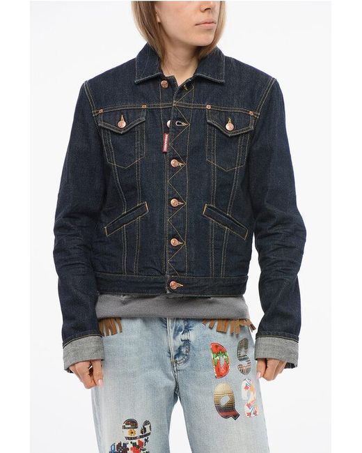 DSquared² Blue Dark Washed Boyfriend Denim Jacket
