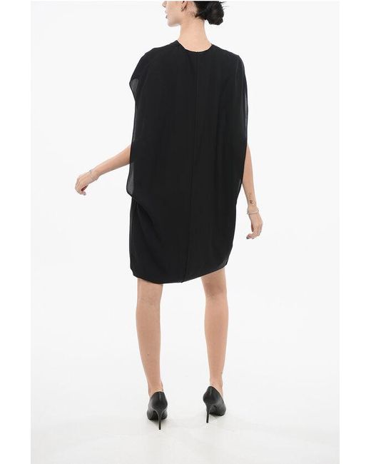 The Row Black Silk Draped Dress