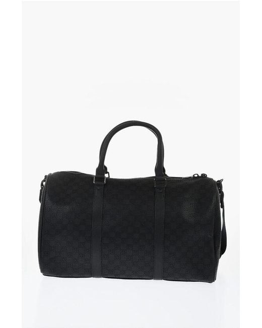Nike Black Air Jordan Vegan Leather Duffle Bag With All-Over Monogram for men