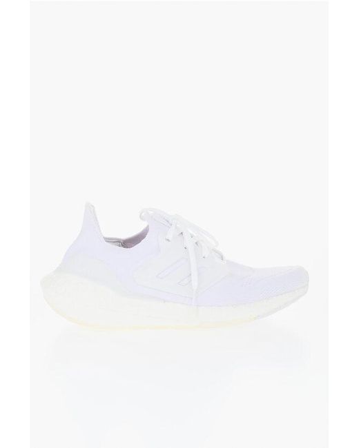 Adidas White Breathable Fabric Ultraboost 22 Low Top Sneakers