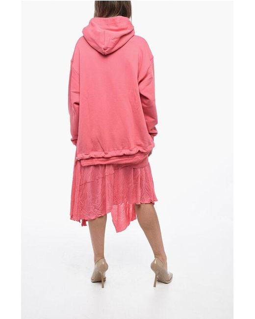 DIESEL Pink Double Fabbric D-Roller Dress With Asymmetric Hem