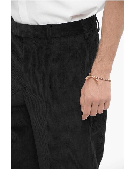 Neil Barrett Black Loose Fit Corduroy Pants for men