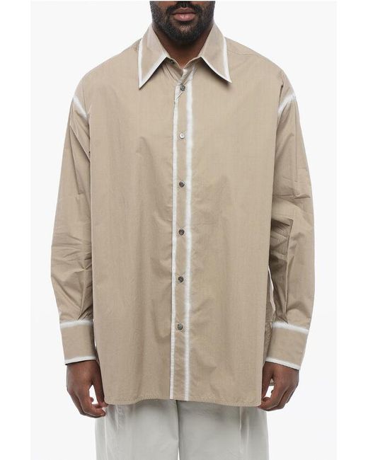 Maison Margiela Natural Mm6 Poplin Cotton Shirt Vintage Effect for men