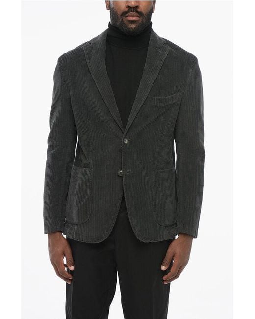 Corneliani Black Cc Collection Corduroy Ecuador Blazer for men