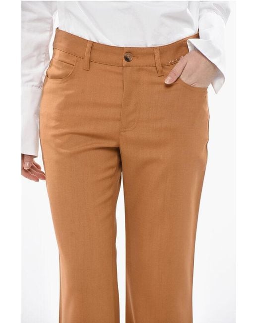 Marni Brown Mixed-Mohair Bootcut Trousers With Belt Loops