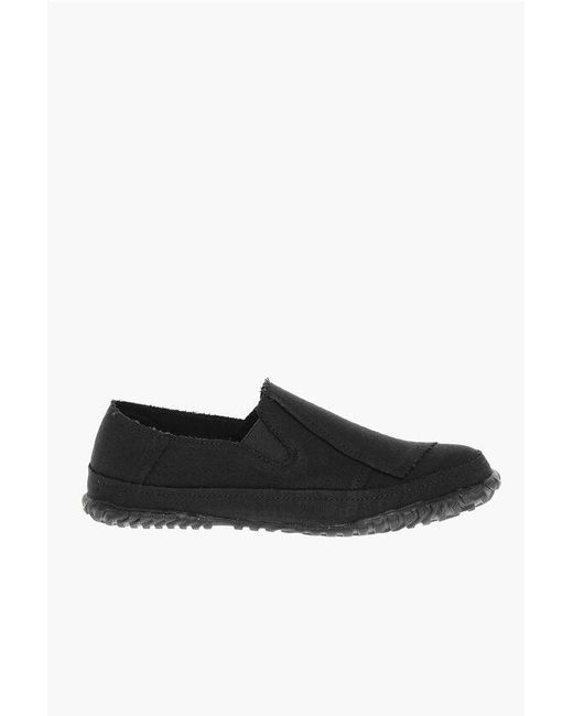 Yohji Yamamoto Black Slip-On Sneakers With Raw-Cut Edges for men
