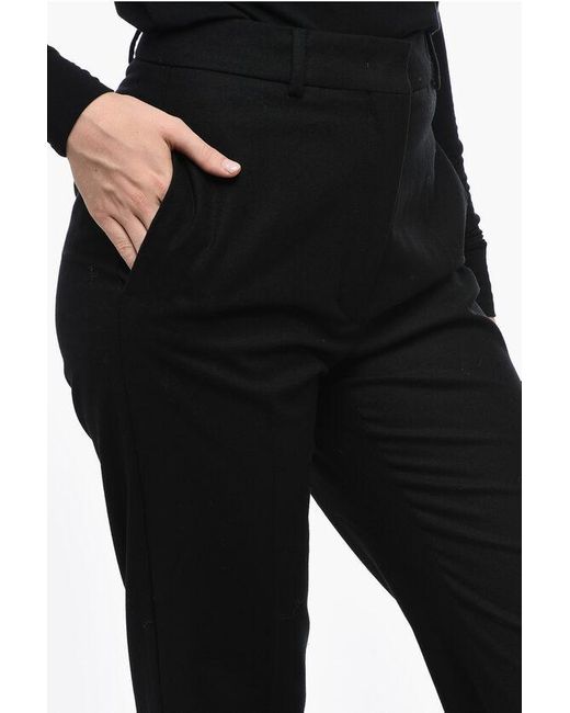 Sportmax Black Virgin Wool Tailored Trousers