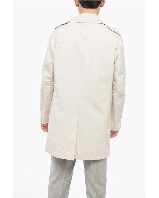 Aspesi White Cotton Blend Titanio Unlined Trench Coat for men