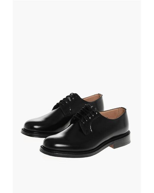 Church's Black Brushed Leather Shannon Derby Shoes for men