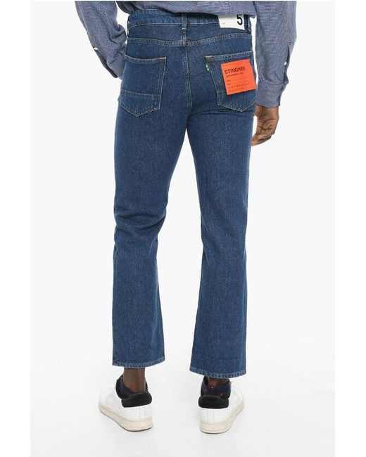 Department 5 Blue Logoed-Button Regular Fit Stingher Jeans for men