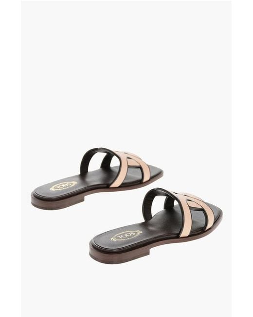 Tod's White Leather Sandals Maxi Catena With Leather Sole