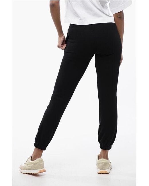 Off-White c/o Virgil Abloh Black High-Waisted Brushed Cotton Joggers With Contrasting Monogra