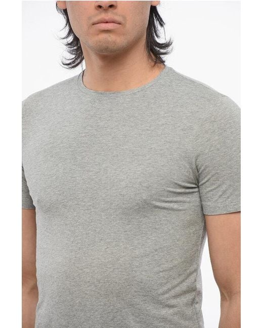 Corneliani Gray Cc Collection Short Sleeved Crewneck T-Shirt for men