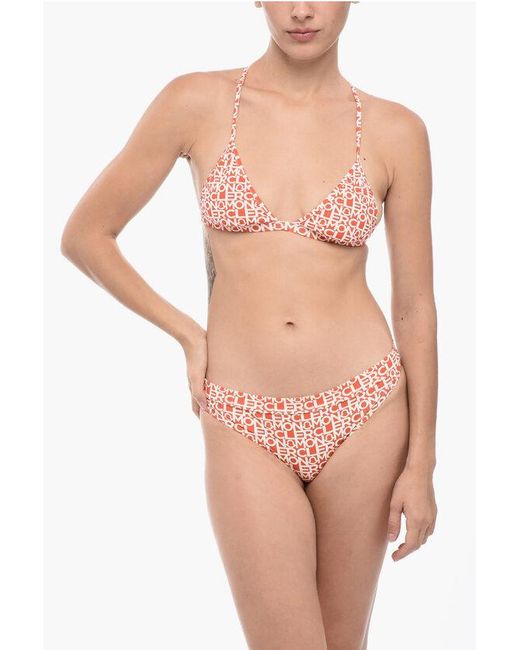 Moncler Pink Logoed Bikini Set With Adjustable Straps