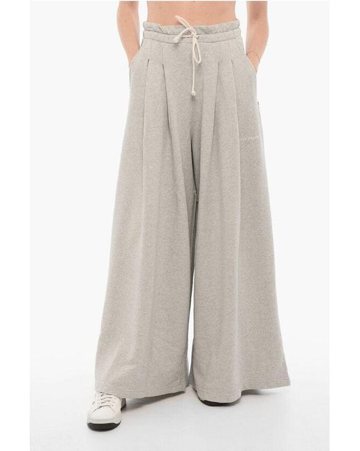 Palm Angels Gray Double-Pleat Wide Leg Sweat Pants