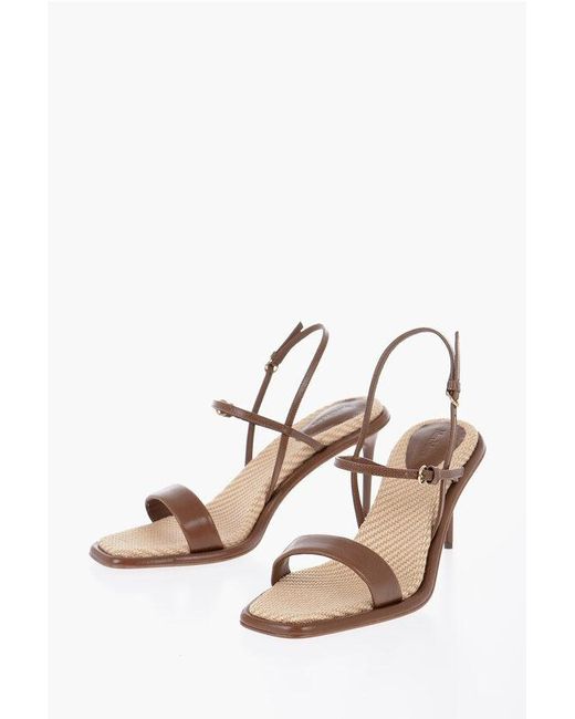 Max Mara Multicolor Leather Sandals With Strap Heel 8 Cm