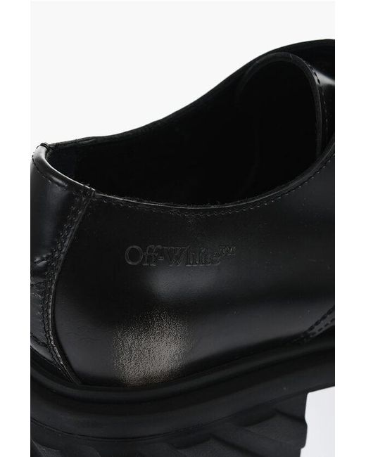 Off-White c/o Virgil Abloh Black Brushed Leather Exploration Derby With Chunky Sole for men