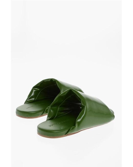 Bottega Veneta Green Brushed Leather Slippers for men