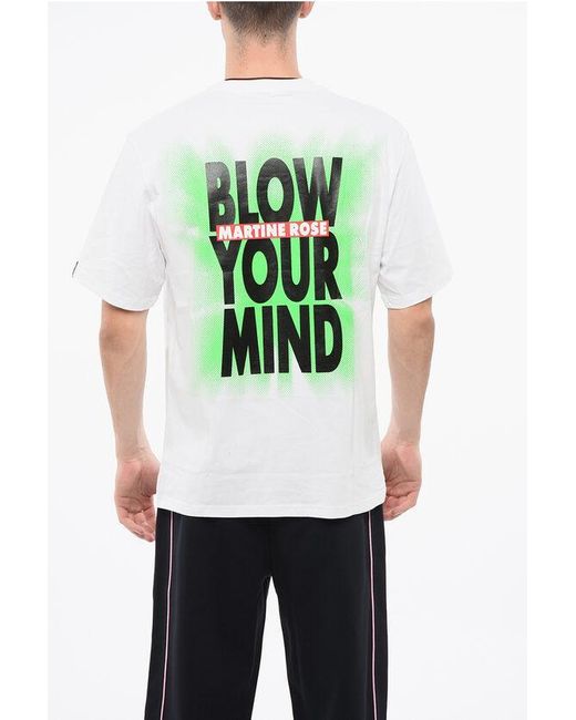 Martine Rose Green Cotton Crew-Neck T-Shirt With Maxi Print for men