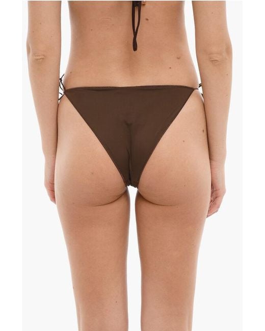 Oseree Natural Solid Color Tie-Side Bikini Bottom