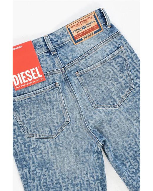 DIESEL Blue High-Waisted Logo Slim Denim Jeans