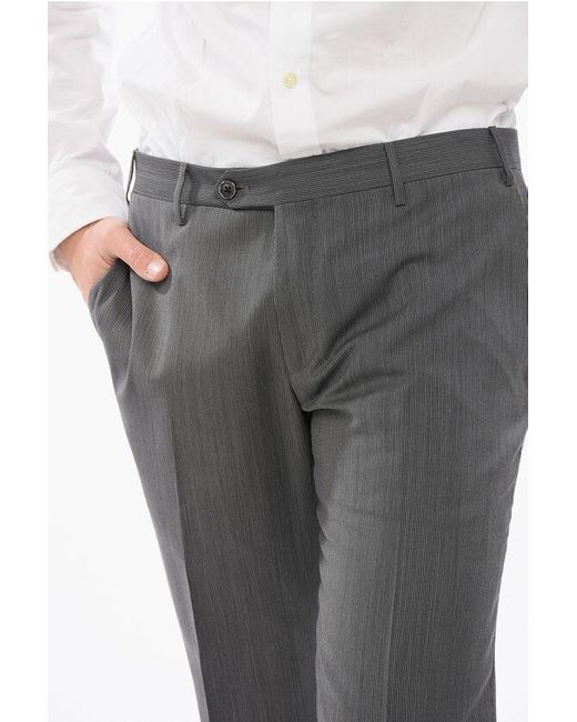 Corneliani Black 3 Pieces Academy Suit With Striped Pants for men