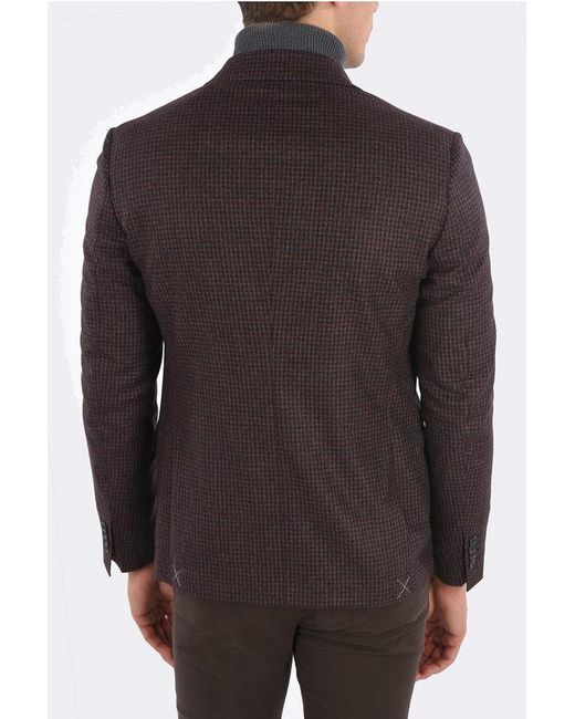 Corneliani Brown Cc Collection Sportswear Mini Check Blazer With Flap Pockets for men