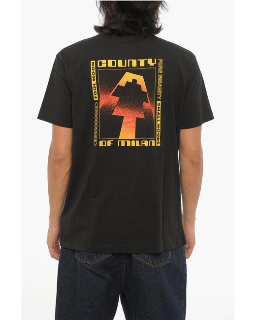 Marcelo Burlon Black Cotton Crew-Neck T-Shirt for men