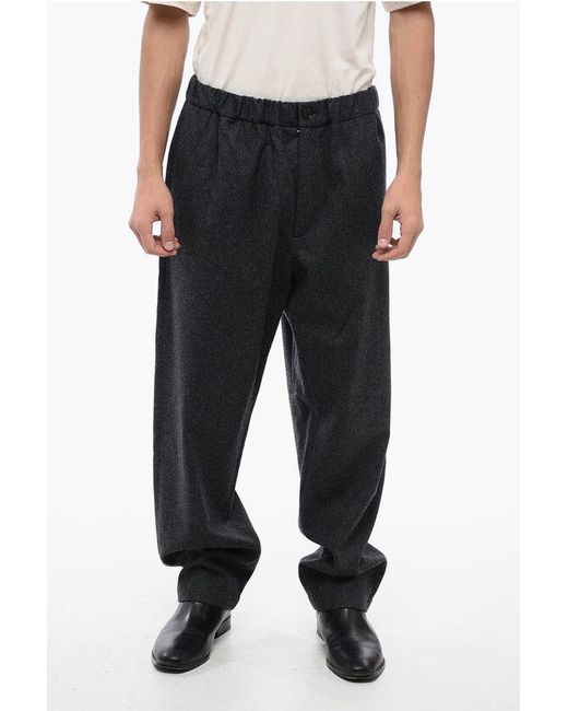 Jil Sander Black Wool Cloth Pants With Elastic Waistband for men