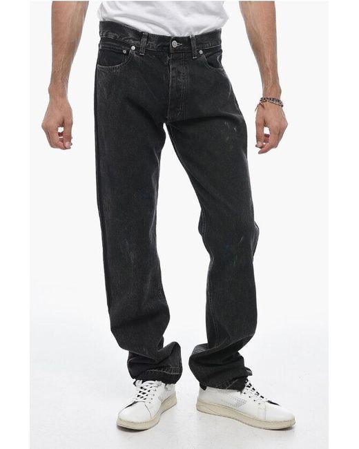 Maison Margiela Black Vintage Effect Straight Fit Jeans for men