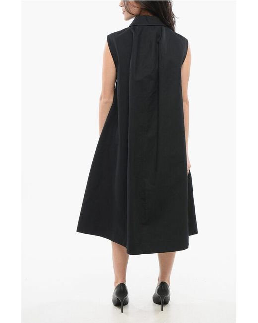 Marni Black Wide Midi Vest With Shirt Collar