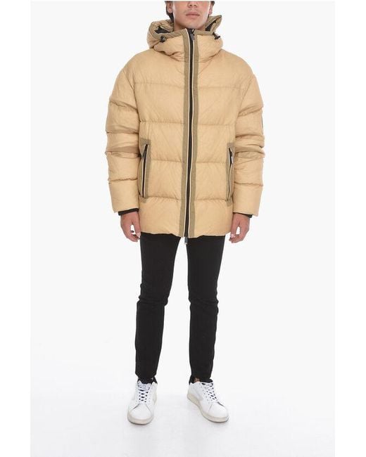 DSquared² Natural Hooded Puffer Jacket With Drawstrings for men