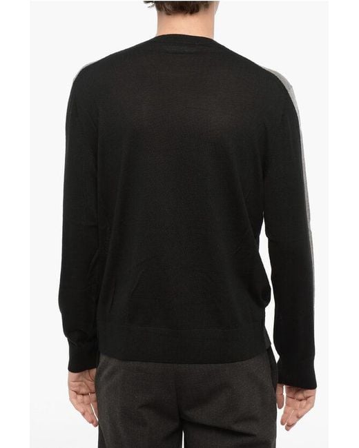 Neil Barrett Black Two-Tone Wool Modernist Sweater for men