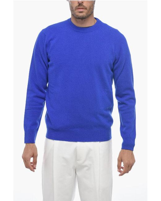 Altea Blue Crew Neck Lunetta Virgin Wool Sweater for men