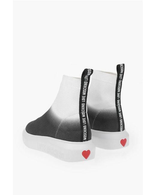 Moschino Multicolor Love Shaded Sock High Top Sneakers With Embroidery Logo