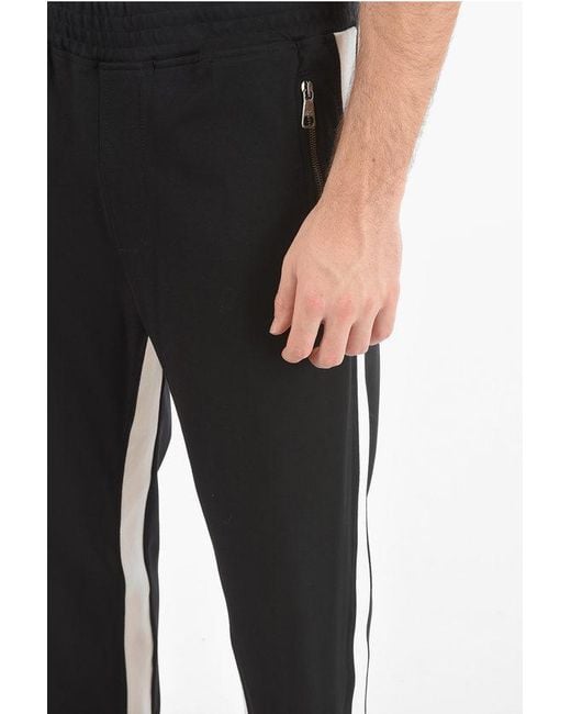 Neil Barrett Black Low-Waisted Loose Fit Pants With Contrasting Side Band for men