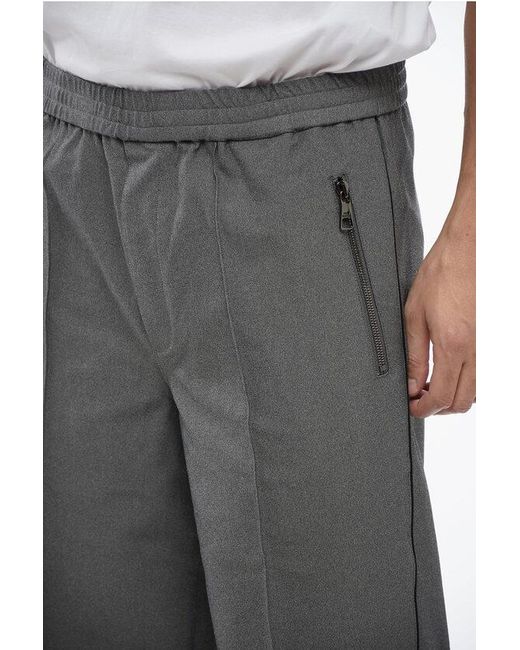 Neil Barrett Gray Stretch Fabric Louis Pants With Elastic Waistband for men