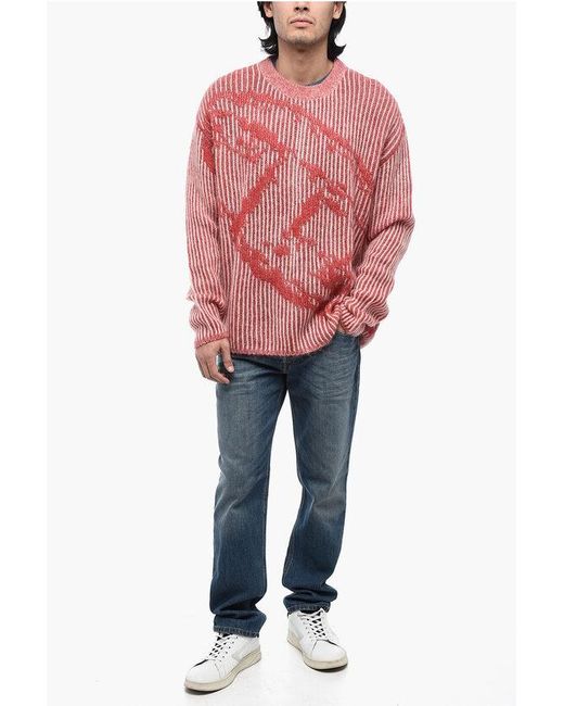 DIESEL Red Merino Wool K-Edro Sweater for men