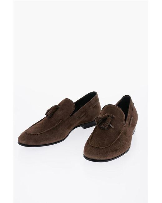 Giuseppe Zanotti Brown Suede Leather Kiltie Loafers for men