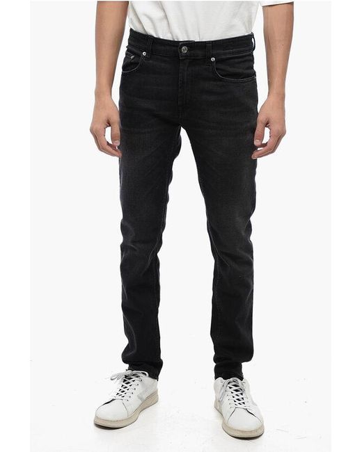 Department 5 Black Dark Washed Skeith Slim Fit Jeans 16Cm for men