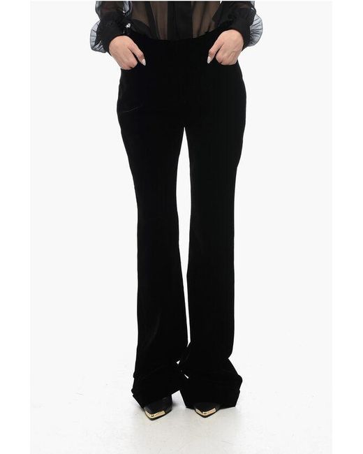 Saint Laurent Black Velvet Flared Pants