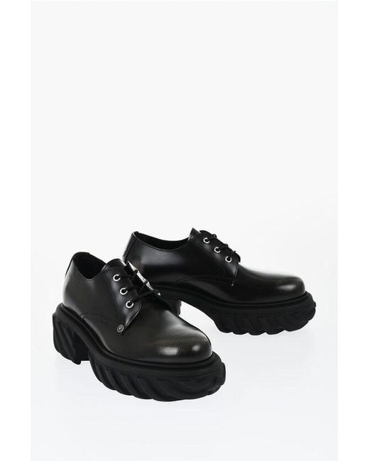 Off-White c/o Virgil Abloh Black Brushed Leather Exploration Derby With Chunky Sole for men