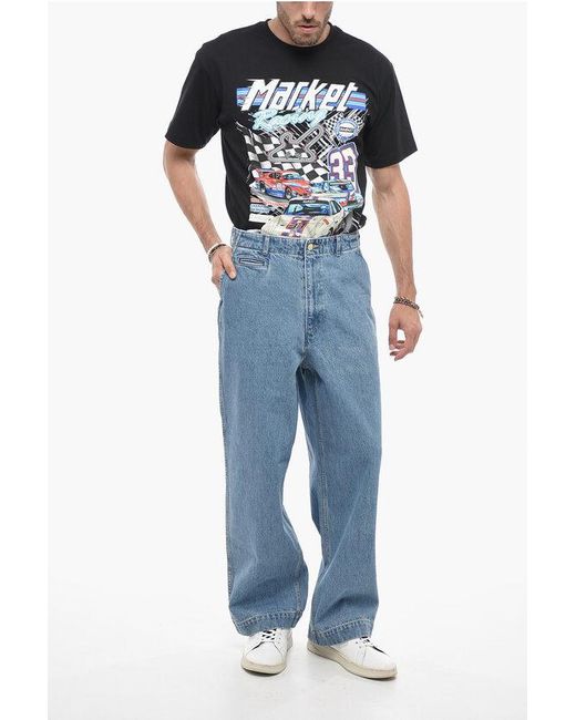 J.Press Blue Low-Waist Wide Leg Jeans 27Cm for men