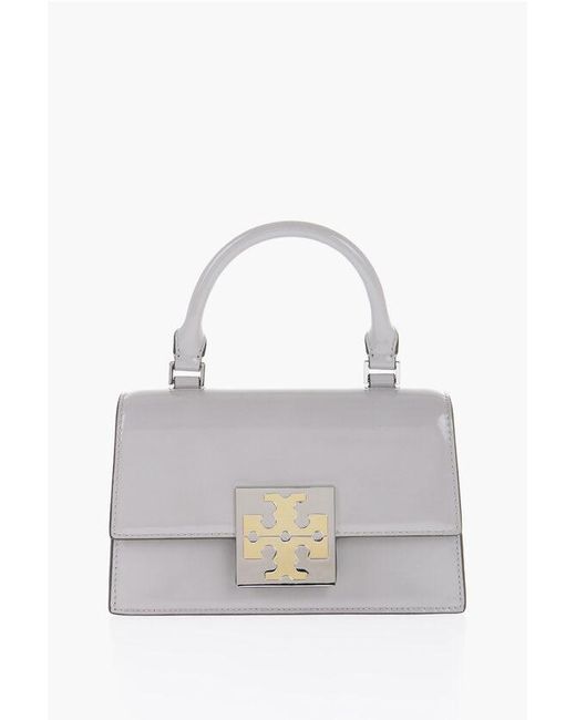 Tory Burch White Leather Bon Bon Bag With Logoed Application