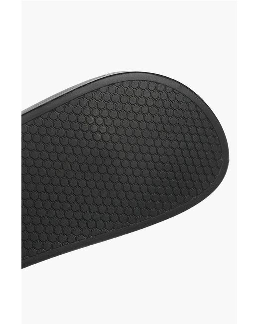 Moschino Black Love Rubber Slides With Logo