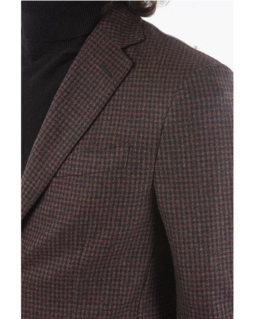 Corneliani Gray Cc Collection Unlined Single Breasted Checkered Blazer for men