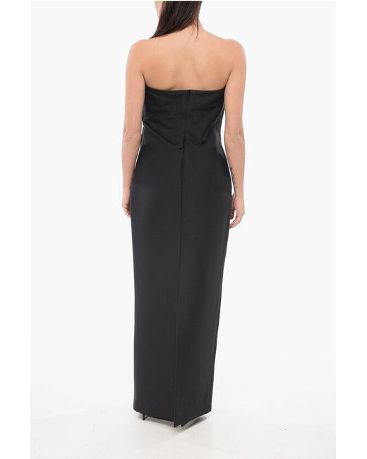The Row Black Draped Bardon Bustier Dress